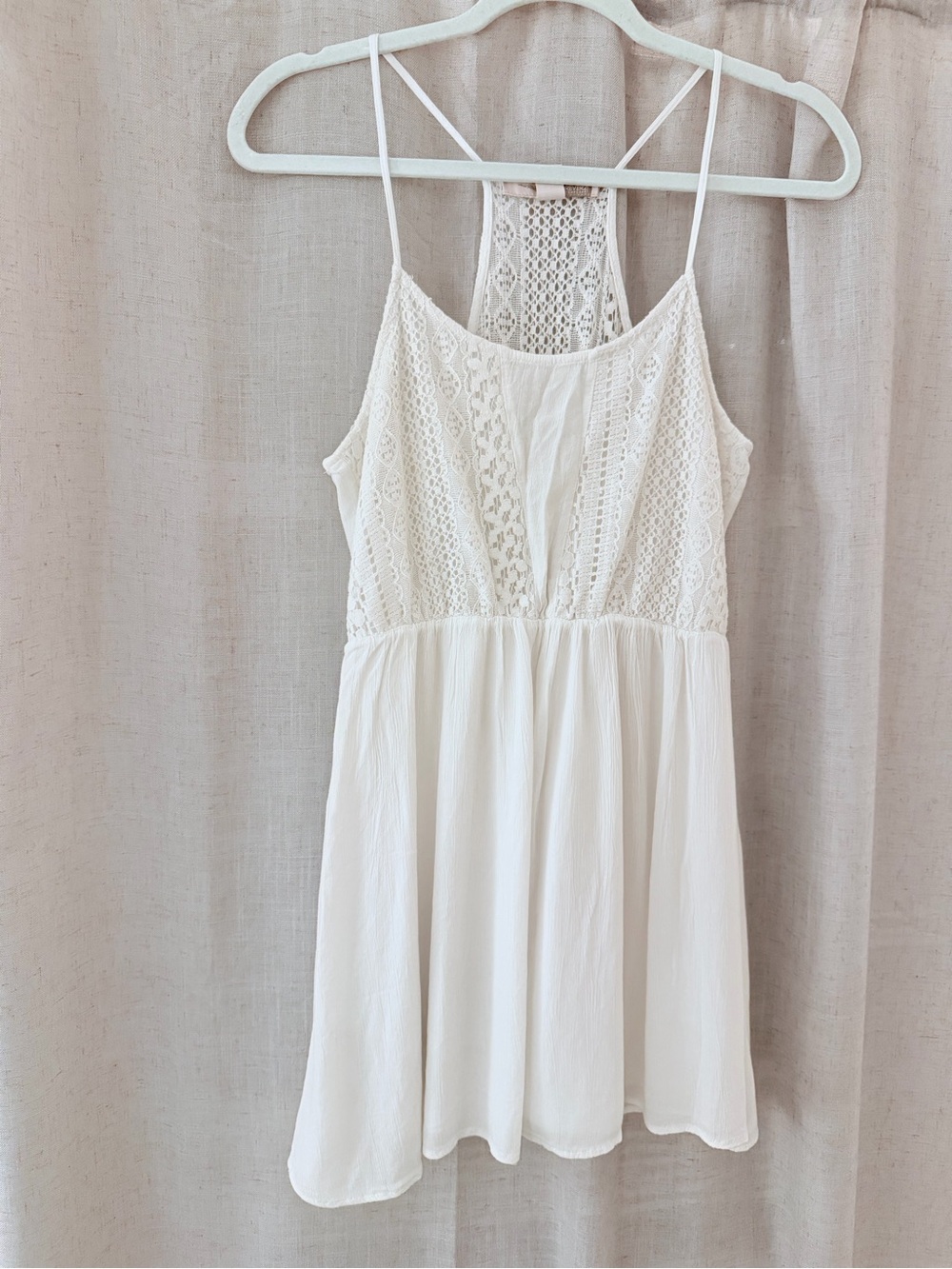 Forever 21 White Crochet Lace Tank Dress